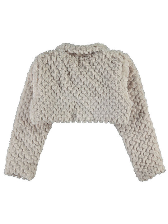 Children's boleros fur beige for girls