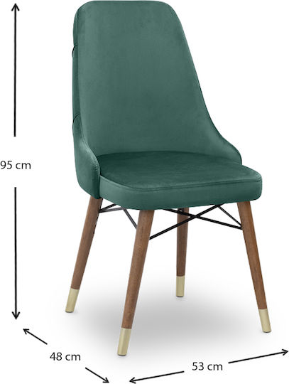 Venus Dining Room Velvet Chair Gold 53x48x95cm