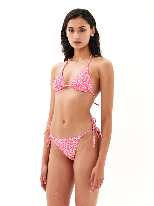 Bikini Set Triangle Top & Slip Bottom with Laces 231.EW571.26 Coral Floral