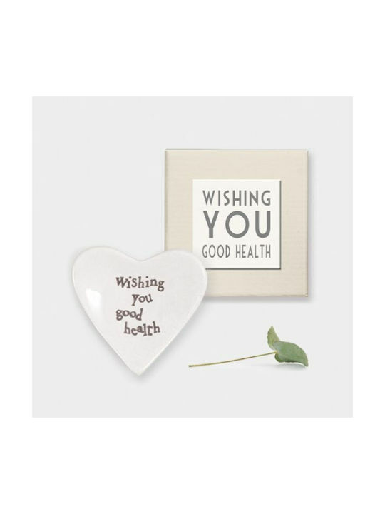 Synchronia Decorative Heart Wishing you Good Health made of Ceramic Material 5.5x2x5cm 1pcs