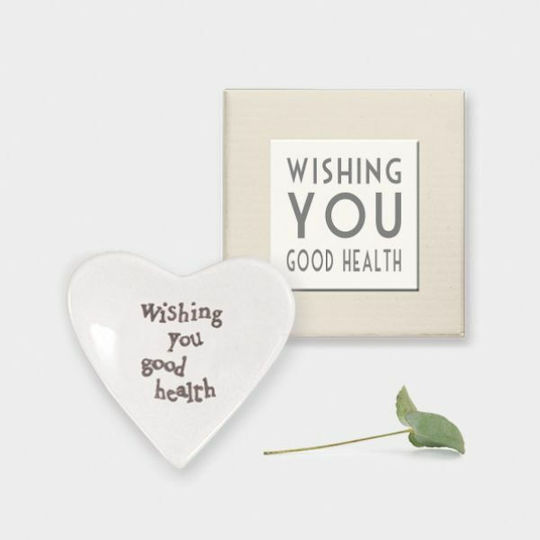 Synchronia Διακοσμητική Καρδιά Wishing you Good Health από Κεραμικό Υλικό 5.5x2x5cm