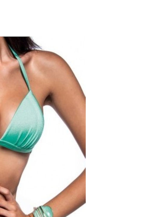 Fashion Solids Bikini Triangle B Cup With Padding Floral Turquoise