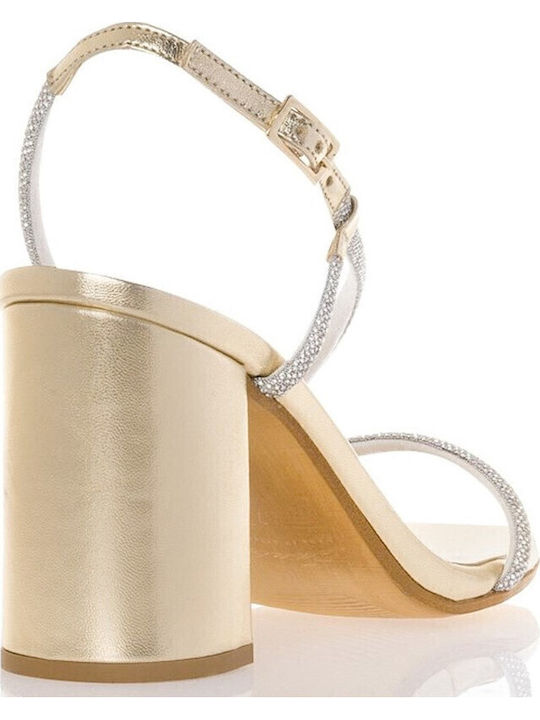 Sandals with Strass Gold