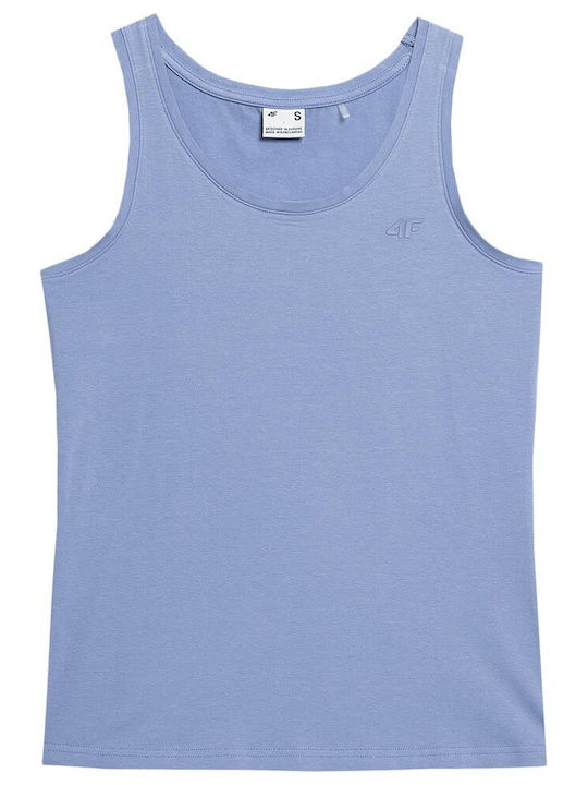 4F Damen Sportliches Bluse Ärmellos Blau