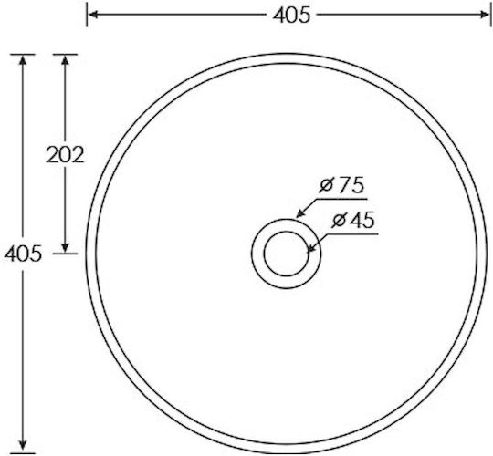 Soncera Slik 04 Επικαθήμενος Νιπτήρας Πορσελάνης 40.5x40.5x14cm Λευκός