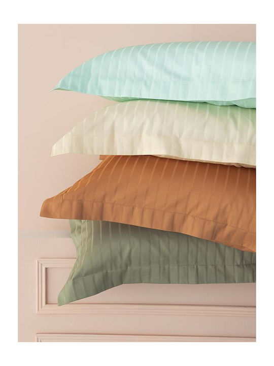 Palamaiki Duvet Cover Set Cotton Satin Queen with 2 Pillowcases 240x250 Sateen Riga Caramel