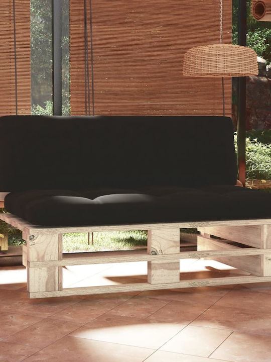 Two-Seater Sofa Outdoor from Pallets with Pillows 110x65x55cm