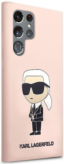 Karl Lagerfeld Ikonik Umschlag Rückseite Silikon Rosa (Galaxy S23 Ultra)