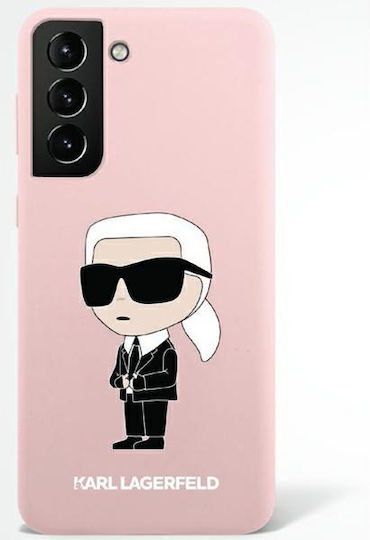 Karl Lagerfeld Ikonik Umschlag Rückseite Silikon Rosa (Galaxy S23 Ultra)