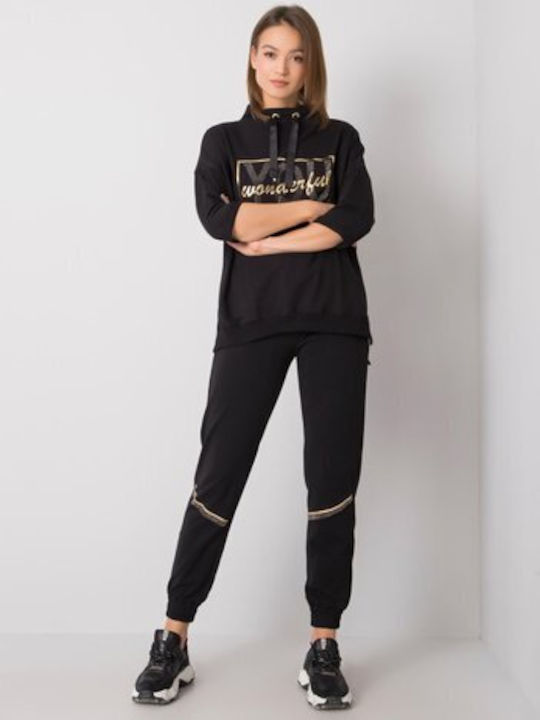 Relevance Damen-Sweatpants-Set Schwarz