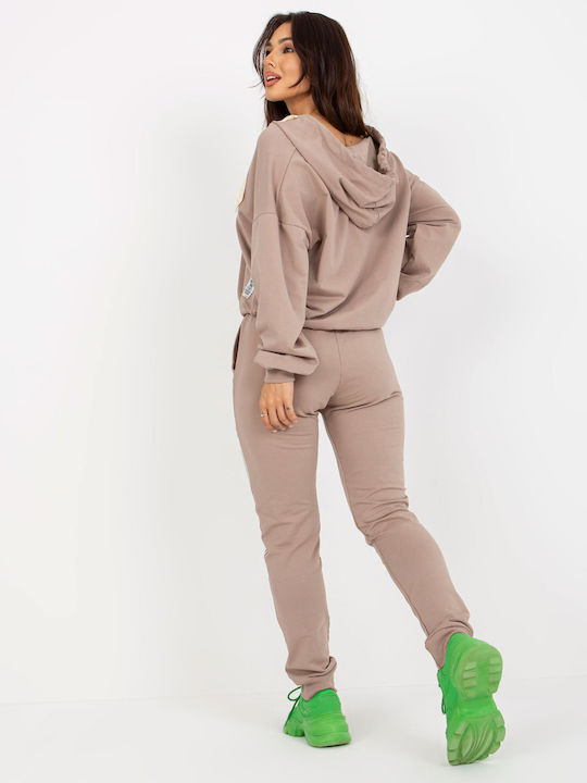 Relevance Damen-Sweatpants-Set Beige