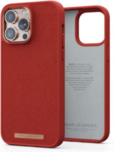 Njord Suede Comfort+ Umschlag Rückseite Leder / Kunststoff 2mm Orange (iPhone 14 Pro Max)