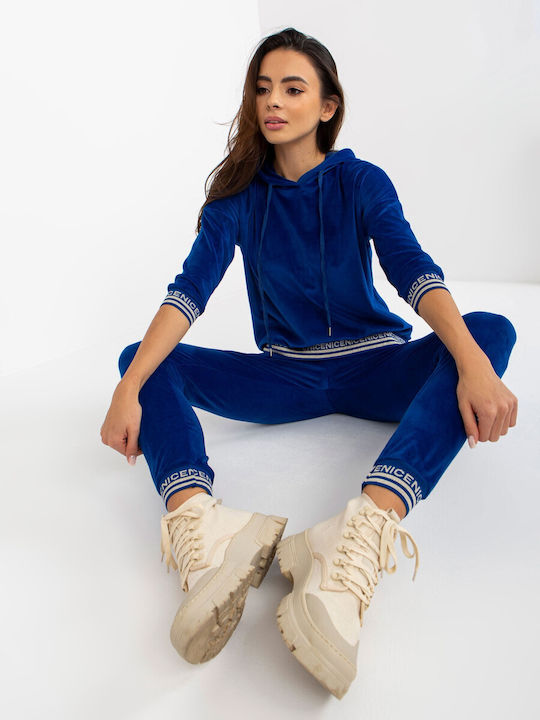 Relevance Damen-Sweatpants-Set Cobalt Samt