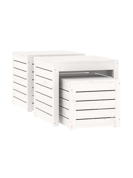 vidaXL Cutie de depozitare pentru exterior Lemn Alb L50.5xW50.5xH46buc