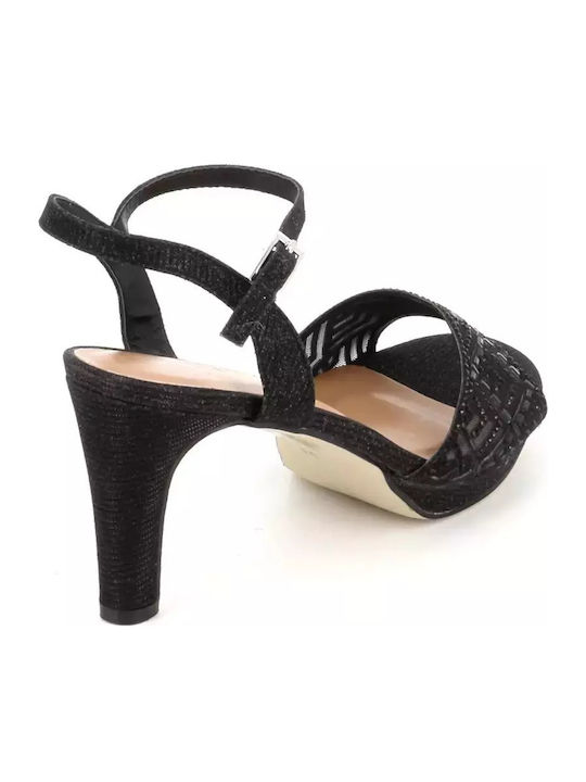Sandalen mit Strass Schwarz