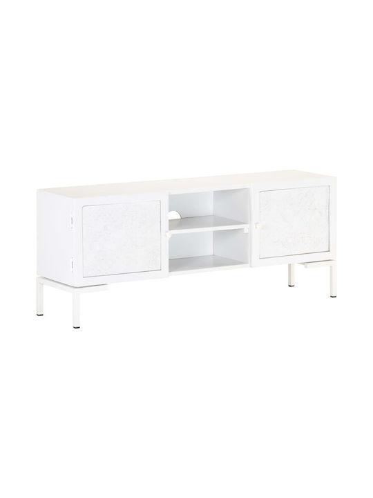 TV Stand from Solid Wood White L115xW30xH46cm