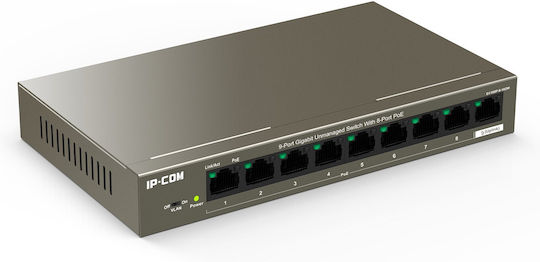 IP-COM Unmanaged L2 PoE+ Switch with 9 Gigabit (1Gbps) Ethernet Ports