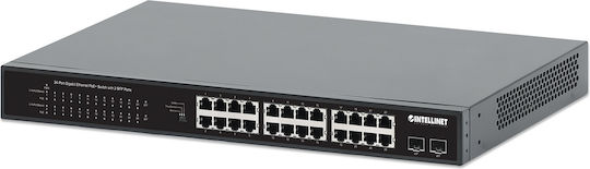 Intellinet Unmanaged L2 PoE+ Switch with 24 Gigabit (1Gbps) Ethernet Ports