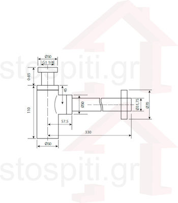 Imex Brass Siphon Sink