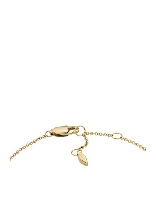 Fossil Women's Bracelet with Heart Design in Gold Plated Stainless Steel 19cm