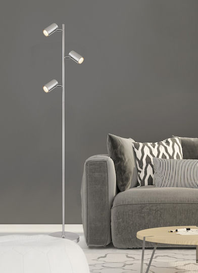 Globo Lighting Φωτιστικό Δαπέδου Υ154xΜ25εκ. με Ντουί για Λαμπτήρα GU10 Ασημί