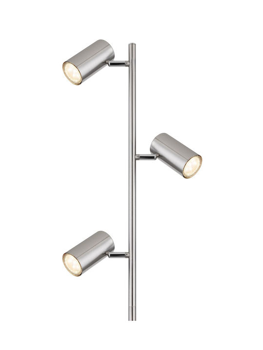 Globo Lighting Floor Lamp H154xW25cm. with Socket for Bulb GU10 Silver