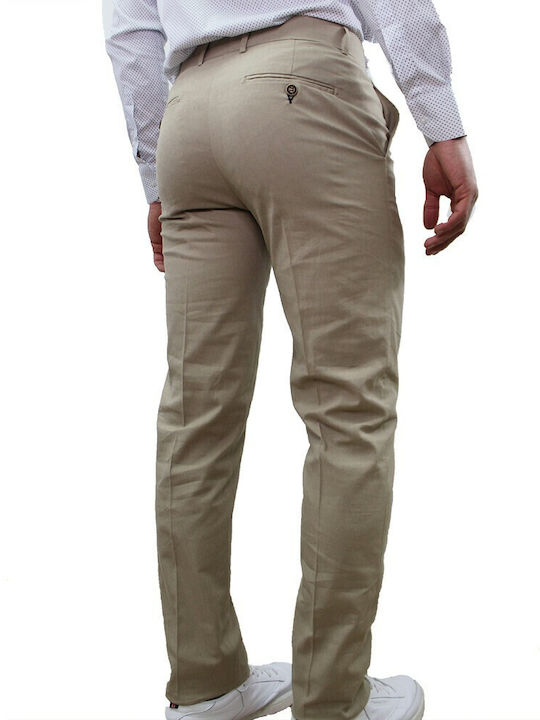 Dors Men's Trousers Chino Elastic Beige