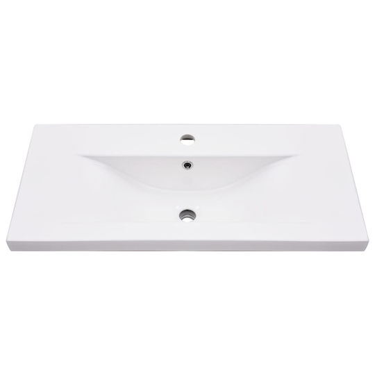 vidaXL Πάγκος με Νιπτήρα Μ81xΒ18.5xΥ39.5cm Λευκός