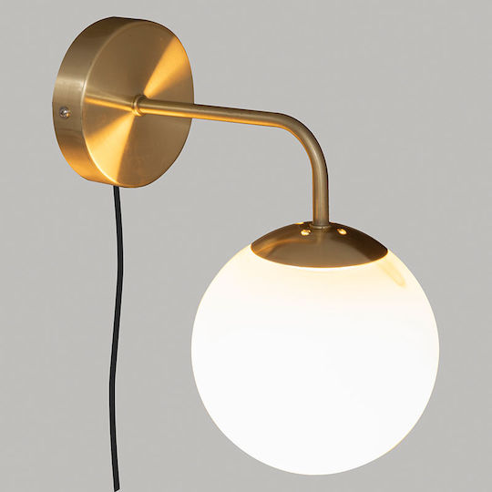 Atmosphera Dris Wall Lamp with Plug Gold 25x15cm Atmosphera Dris Wall Lamp with Plug Gold 25x15cm