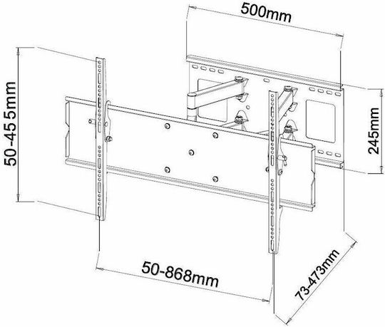 DMP PLB127L PLB127L Wall TV Mount with Arm up to 70" and 100kg