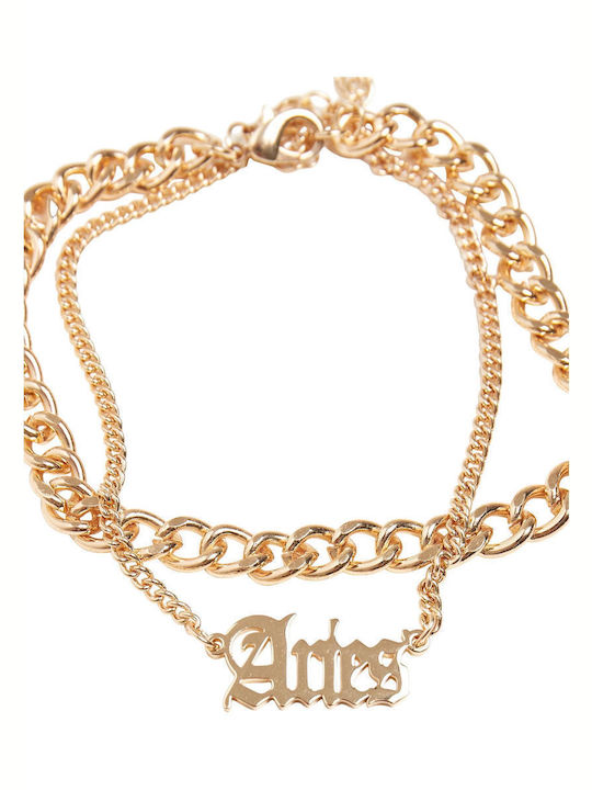 Urban Classics Bracelet Anklet Chain Aries made of Steel Gold Plated