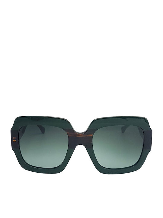 Rebecca Blu Women's Sunglasses with Green Plastic Frame and Green Gradient Lens RB8813 RK04