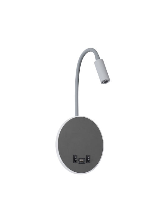 GloboStar Goose Modern Lamp Wall with Integrated LED and Natural White Light Gray 15.5x30.5cm