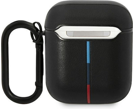 BMW Curved Line Husă cu cârlig în culoarea Negru pentru Apple AirPods 1 / AirPods 2