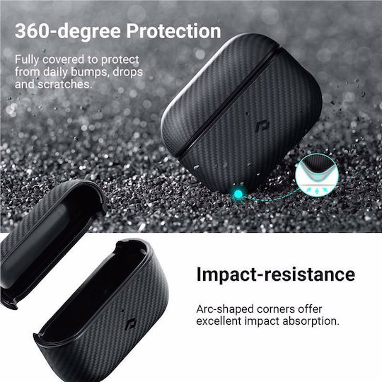 Pitaka MagEZ Carbon Θήκη Πλαστική Black/Grey για Apple AirPods Pro 2
