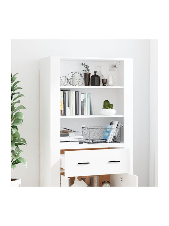Büroaufbewahrungsschrank aus Holz Weiß 80x33x70cm