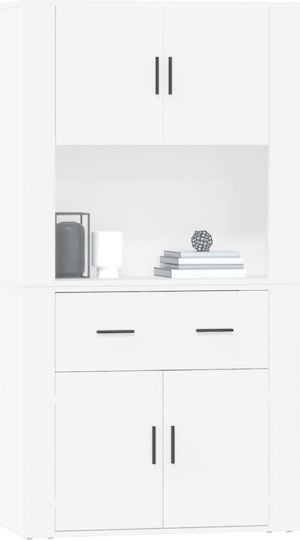 Wooden Office Cabinet White 80x33x70cm