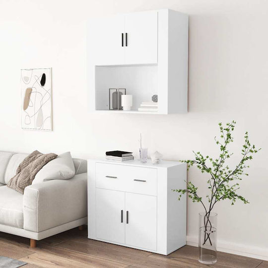 Wooden Office Cabinet White 80x33x70cm