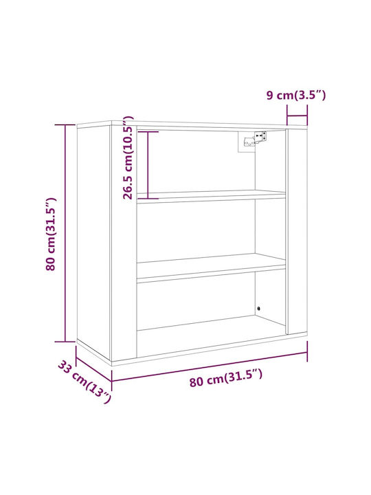 Büroaufbewahrungsschrank Aus Holz Weiß 80x33x70cm