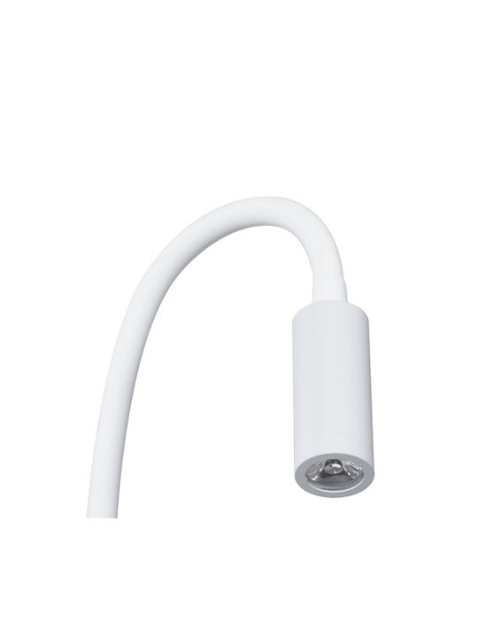 GloboStar Goose Μονό LED Φυσικό Λευκό Σποτ σε Λευκό Χρώμα
