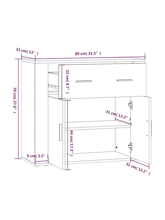 Kleiderschrank Büro Sonoma 80x33x70cm