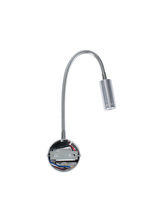 GloboStar Goose Μονό LED Φυσικό Λευκό Σποτ σε Ασημί Χρώμα