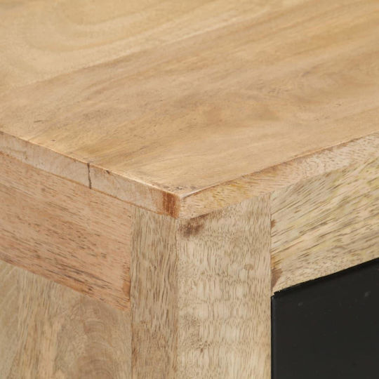 Μπουφές από Μασίφ Ξύλο & Μέταλλο Μπεζ 60x35x75cm
