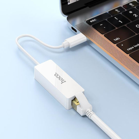 Hoco UA22 Acquire Αντάπτορας Δικτύου USB-C με Ενσύρματη Σύνδεση Ethernet