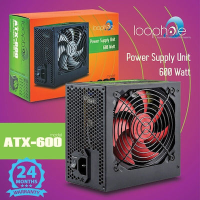 Loophole 600W Black Computer Power Supply Full Wired (DESK60R)