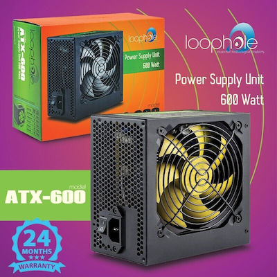 Loophole 600W Black Computer Power Supply Full Wired (DESK60Y)