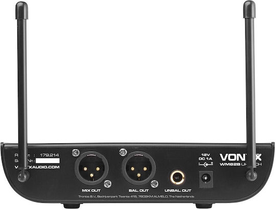 Vonyx WM82C Σετ Ασύρματο Δυναμικό Μικρόφωνο Χειρός, Κεφαλής για Φωνητικά