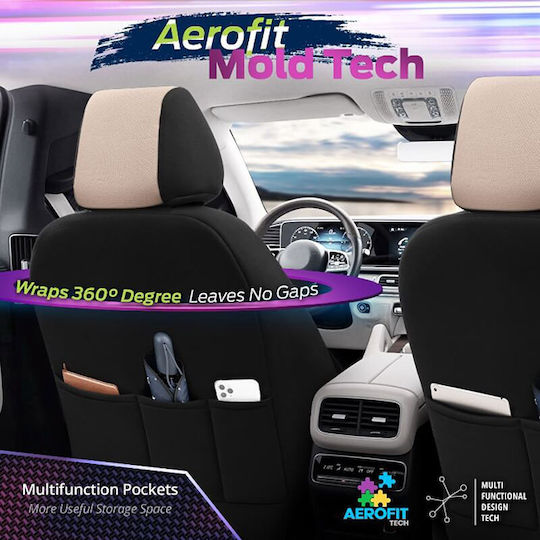 Otom Set Autositzbezüge 11Stück Kunstleder Beige