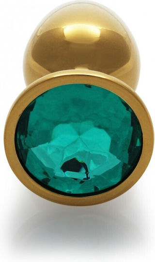 Shots Ouch Metal Butt Plug Анална тапа Medium Gold / Emerald Green