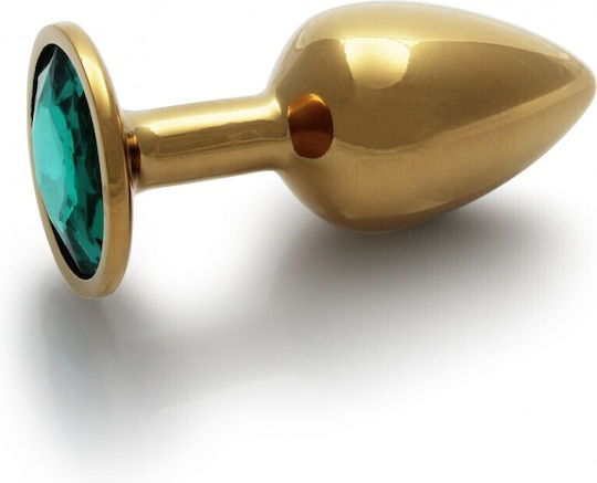 Shots Ouch Metal Butt Plug Анална тапа Medium Gold / Emerald Green